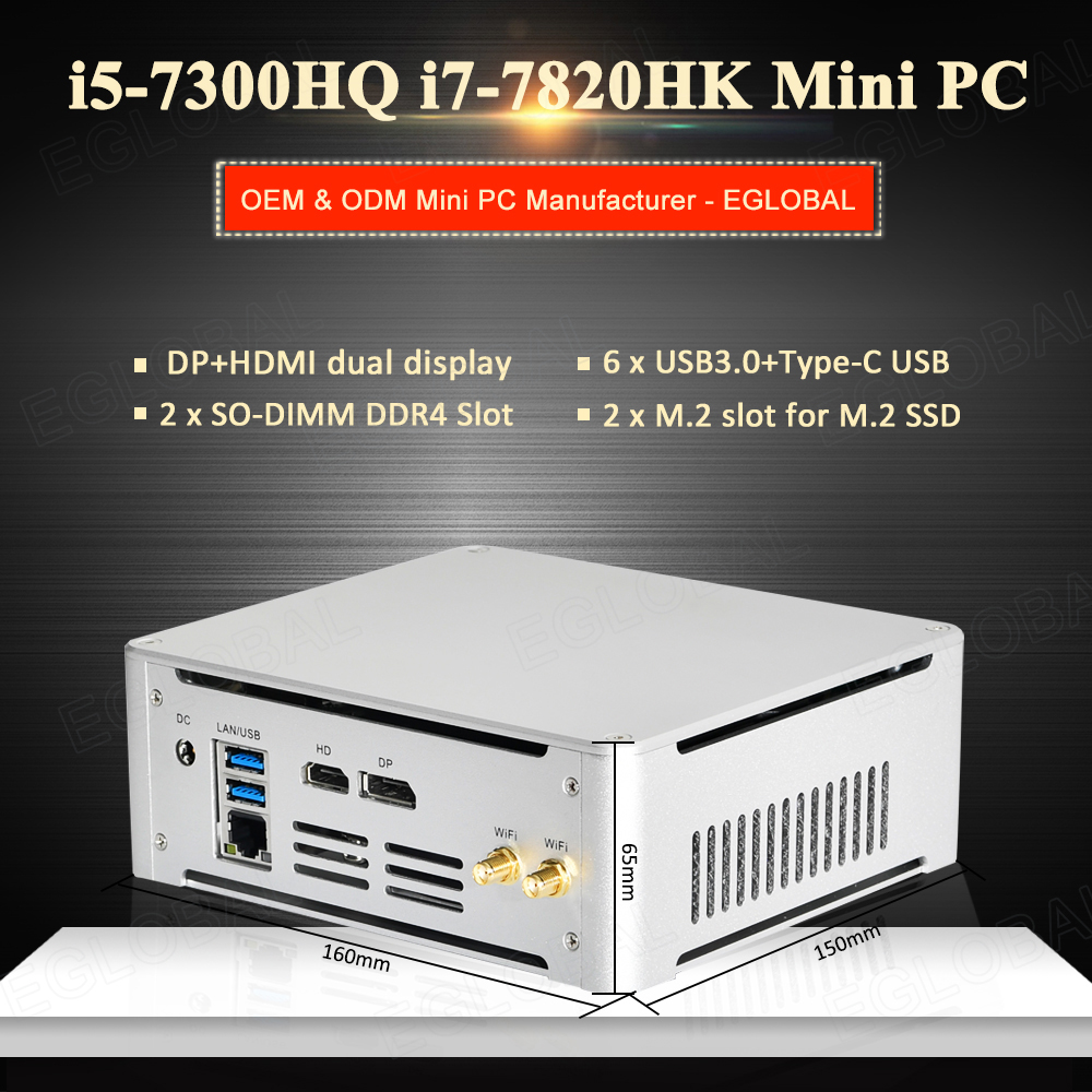 ̴ PC ý   i7-7820HK 2 * DDR4 2 * M.2 NVME  ǻ 繫 PC HTPC 4K HDMI DP Type-C